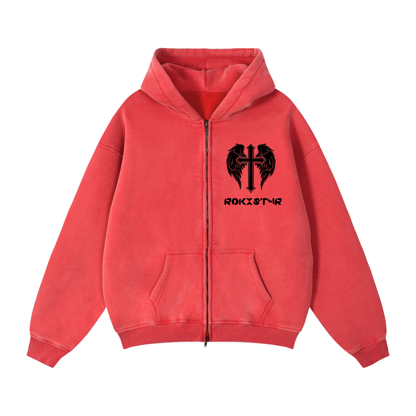 Zip-Through Boxy Fleece Hoodie